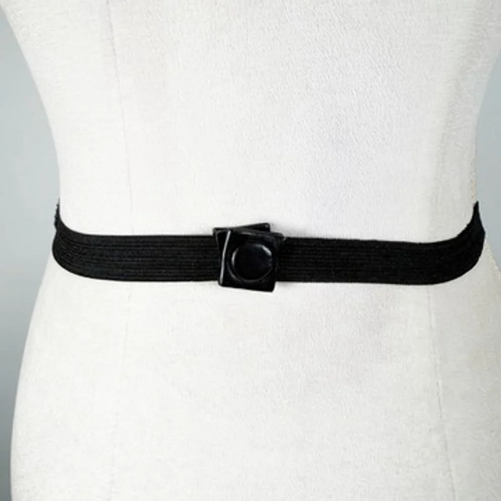 Stunning Special Occasion Statement Waist Belt Black Blue Beaded Stretch Size S